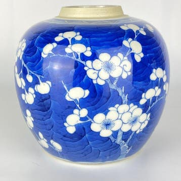 Pot - Porselein - blauw-witte gemberpot