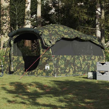 vidaXL Tunneltent 6-persoons waterbestendig camouflage, Verzenden, Nieuw, Tot en met 2