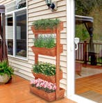 4-Laags Verhoogde Plantenbak | Nieuw | Massief Dennenhout, Tuin en Terras, Verzenden, Nieuw, Hout, Balkon