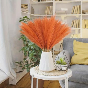 Set van 5, 10 of 20 Oranje Kunst Pampasgras Takken - 55cm Ho, Verzenden, Nieuw