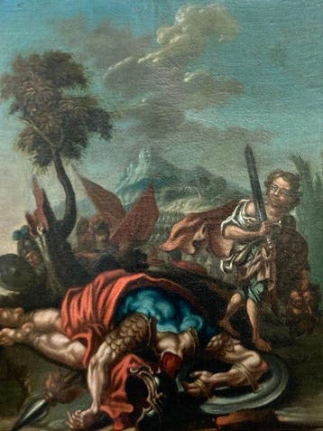 Europese school (XVII) - David defeating Goliath