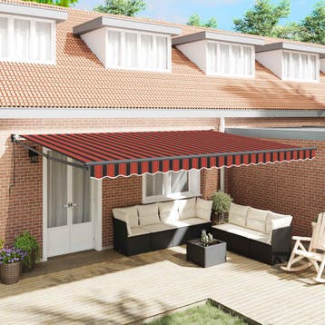 vidaXL Uitschuifbare luifel Oranje en Bruin 500 x 300 x 165, Verzenden, Nieuw