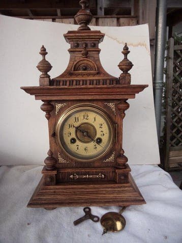 Tafelklok - Junghans Gustav-stijl Hout - 1880 1920 - Tafel, Antiek en Kunst