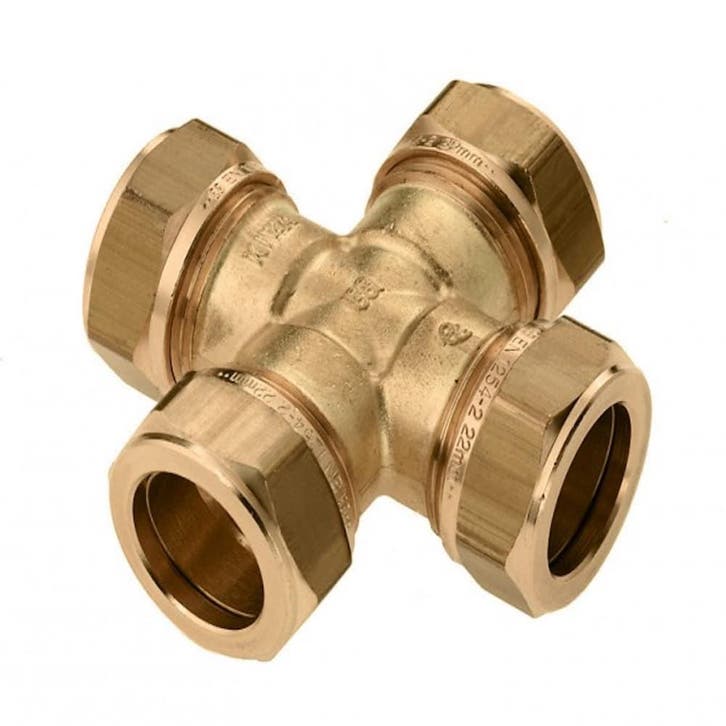 BONFIX messing knelkoppeling kruisstuk 22, Doe-het-zelf en Verbouw, Buizen en Afvoer, Nieuw, Ophalen of Verzenden