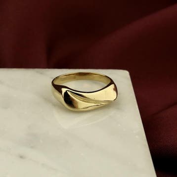 Vintage gouden ring, 18 tot 19, Gebruikt, Ophalen of Verzenden, Dame of Heer