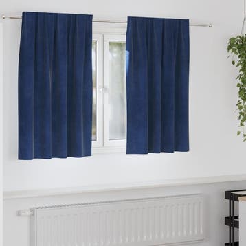 vidaXL Gordijnen 2 st Donkerblauw 140 x 140 cm fluweel, Verzenden, Nieuw, Blauw