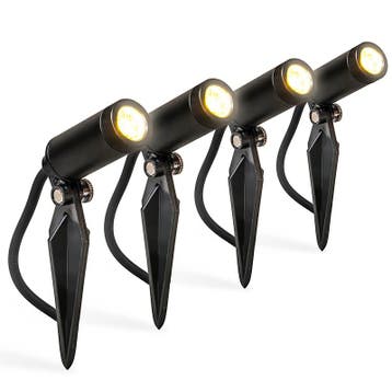 Set van 4 prikspots zwart incl. LED IP68 - Garly, Tuin en Terras, Verzenden, Nieuw, Aluminium