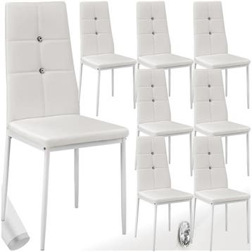 Eetkamerstoelen, kunstleer met strass steentjes, Verzenden, Nieuw