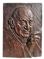 sculptuur, Ritratto di Papa Giovanni XXIII - 26 cm - Brons