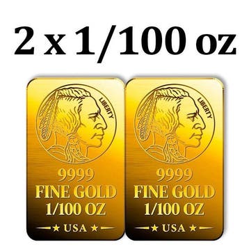 2 x 1/100 Troy Ounce - Goud .999 - European Mint, Estonia, 2