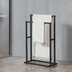 Handtuchhalter mit 2 Stangen 78 x 48 x 24 cm Schwarz [en.cas, Verzenden, Nieuw