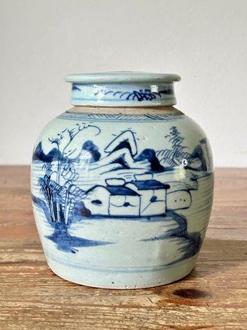 Gemberpot - Porselein - Swatow decor landschap