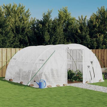 vidaXL Kas met stalen frame wit 16 m² 4x4x2 m, Tuin en Terras, Kassen, Verzenden, Nieuw