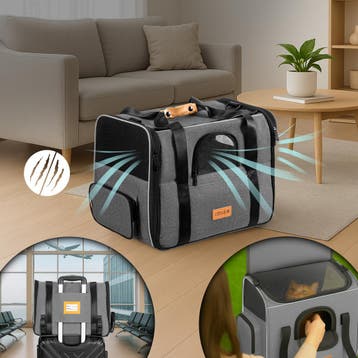 Kattentransportbox grijs 44x34x31cm tot 20kg (Huisdieren), Verzenden, Nieuw