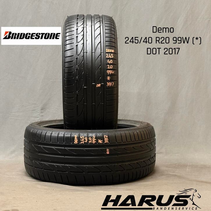 245/40/20 99W (*) Bridgestone zomerbanden demo 2X, Auto-onderdelen, Banden en Velgen, 20 inch, Erkend duurzaam, Zomerbanden, 245 mm