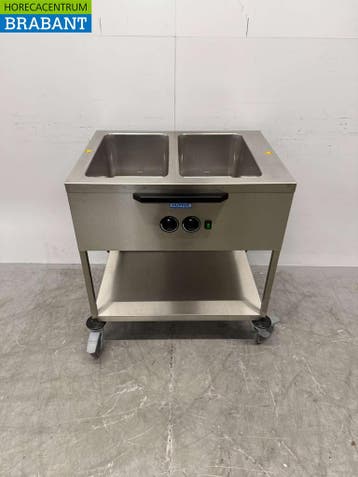 RVS Hupfer Verrijdbare Bain Marie Wagen 2 x 1/1 GN 230V, Ophalen of Verzenden, Gebruikt
