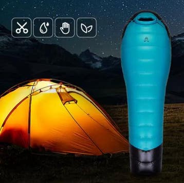 ultralichte ganzendons slaapzak waterdicht mummie camping, Caravans en Kamperen, Slaapzakken, Verzenden, Nieuw