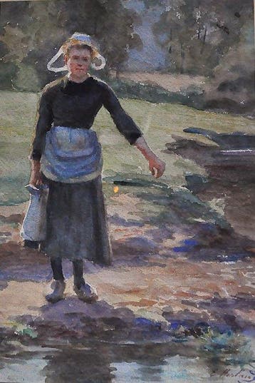 Emma Herland (1856-1947) - Bretonne porteuse deau -