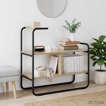 vidaXL Consoletafel Sonoma Eiken 80 x 35 x 75 cm Bewerkt, Huis en Inrichting, Tafels | Salontafels, Verzenden, Nieuw, Overige houtsoorten