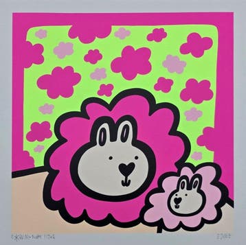 Kev Munday - Cloud Lions - Limited Edition Neon Print