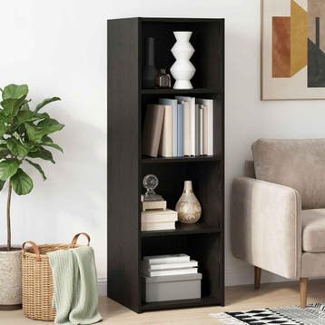 vidaXL buffetkast Zwart eiken 40 x 41 x 124 cm Bewerkt hout, Minder dan 50 cm, Verzenden, 100 tot 150 cm, Nieuw