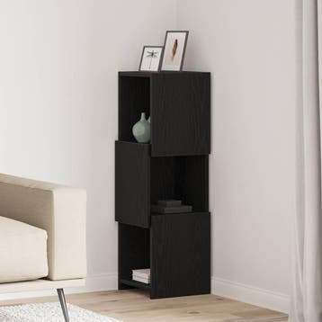 vidaXL Hoekkast 30,5x30x95cm Bewerkt hout Zwart Eiken, Verzenden, Nieuw