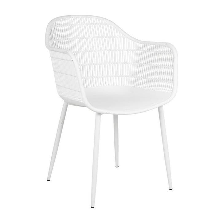 Tuinstoel Elisa - wit - 85x63x53 cm, Huis en Inrichting, Stoelen, Verzenden