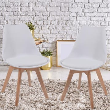 Eetkamerstoelen - Kuipstoelen - Kunststof - Wit - Set van 2, Verzenden, Nieuw