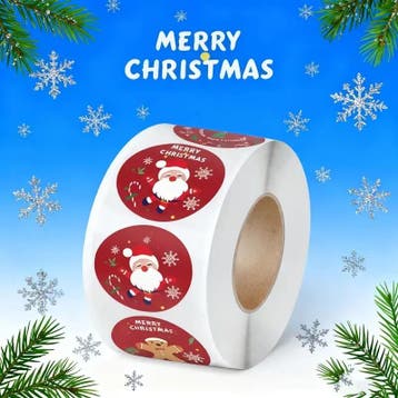 Sluitstickers kerstetiketten merry christmas vrolijke kerst, Ophalen of Verzenden, Nieuw