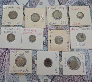 Nederland. Lot of Dutch coins (mainly silver) XIX-XX century