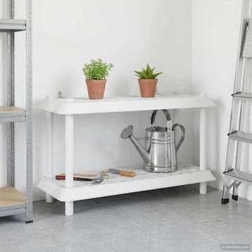 vidaXL Plankenunit 2-laags 100 x 40 x 55,5 cm PP Wit, Huis en Inrichting, Overige materialen, Minder dan 50 cm, Verzenden, Nieuw