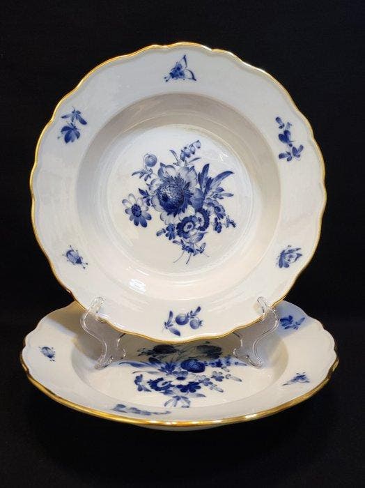 Meissen - Bord (2) - Ø 23,5 cm 2er Set antike gemuldete, Antiek en Kunst, Antiek | Meubels | Tafels