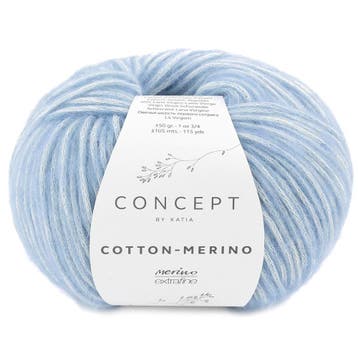 Katia Concept Cotton-Merino - 131 lichtblauw - Katoen/Meri, Ophalen of Verzenden, Nieuw