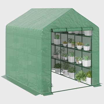 Outsunny Kleine Kweekkas met 4 Legborden - 244x180x210 cm -, Tuin en Terras, Kassen, Verzenden, Nieuw