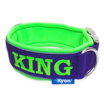 Halsband met naam - neopreen gevoerd - 5 cm breed | 4Kyon, Ophalen of Verzenden, Handgemaakt, Nieuw
