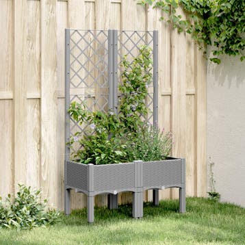 vidaXL Plantenbak met latwerk 80x40x142 cm polypropeen, Tuin en Terras, Bloembakken en Plantenbakken, Verzenden