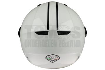 Helm Vito Jethelm Moda glans wit/licht bruin, Fietsen en Brommers, Brommerhelmen, Ophalen of Verzenden, Nieuw, Vito