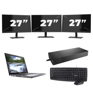 Dell Latitude 5410 -   i5-10e 8GB  - 256GB  + 3x 27 inch, Computers en Software, Qwerty, Verzenden, 8 GB, Refurbished