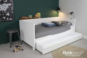 Rockwood® Bedbank Sam Wit met  lattenbodem, Ophalen of Verzenden, Nieuw