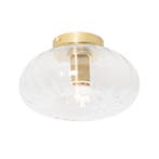 Art Deco plafondlamp goud met glas - Ayesha, Verzenden, Nieuw, Glas, Art Deco