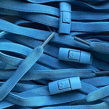 Elastische veters - Lichtblauw • 120  cm x 8 mm, Ophalen of Verzenden, Nieuw