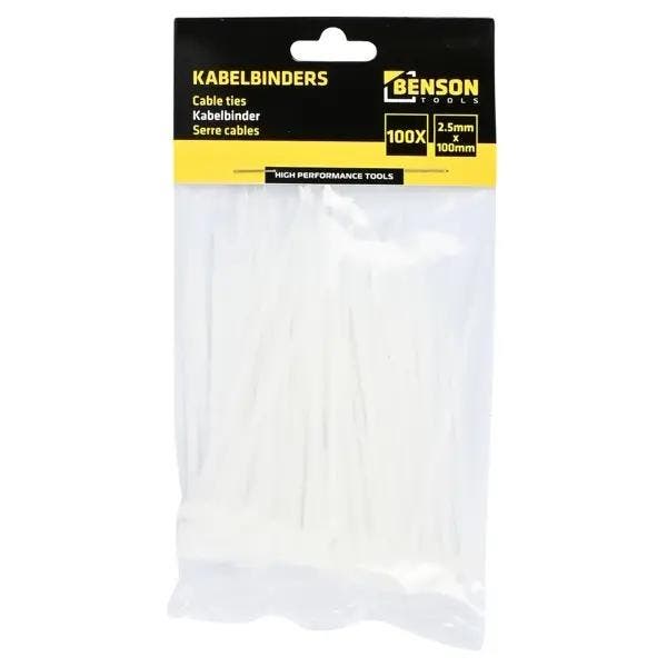 Tierips kabelbinder wit 2,5x100 mm 100 stuks diadeem, Huis en Inrichting, Woonaccessoires | Kunstplanten en Kunstbloemen, Nieuw