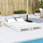 vidaXL Ligbedden 2 st 205x60x31,5 cm massief grenenhout wit, Verzenden, Nieuw