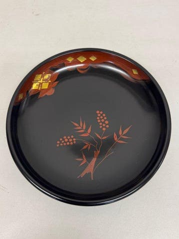 Japanse vintage dienblad, Obon-lakwerk Hidehiranuri ,