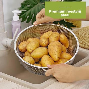 HI NATURE™ Vergieten - Vergiet RVS 3-delige set -, Ophalen of Verzenden, Zo goed als nieuw