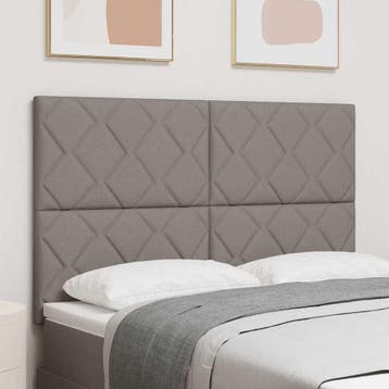 vidaXL LED Hoofdbord Taupe Stof, Verzenden, Nieuw, Stof