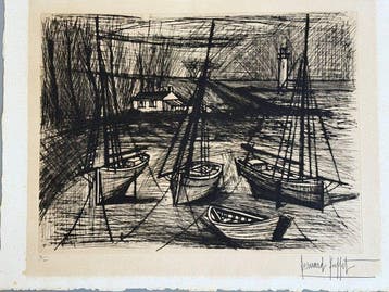 Bernard Buffet (1928-1999) - Bateaux de pêche à marée basse