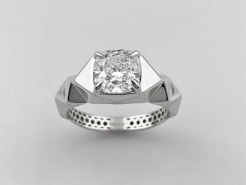Zonder minimumprijs - Ring - 14 karaat Witgoud - 2.08ct. tw., Nieuw