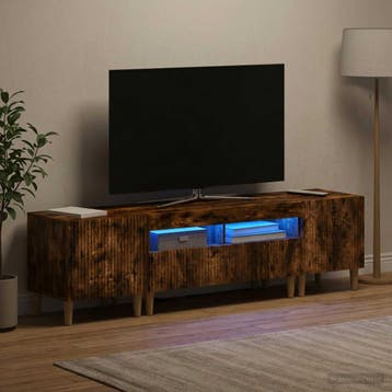 vidaXL 3-delige LED TV-kast ARNHEM 3 st Gerookt eiken, Minder dan 50 cm, Verzenden, Nieuw, Minder dan 100 cm