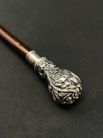 Wandelstok - Hout, Zilver